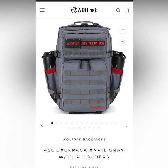 Wolfpak 45L backpack BRAND NEW Anvil Grey - Picture 3 of 6